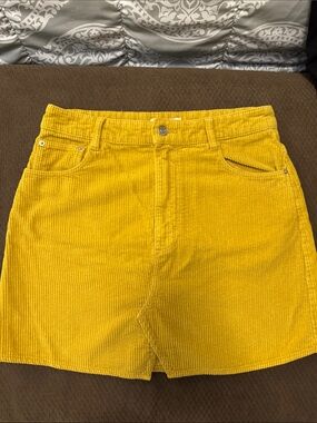 Zara Mustard Yellow Corduroy Mini Skirt